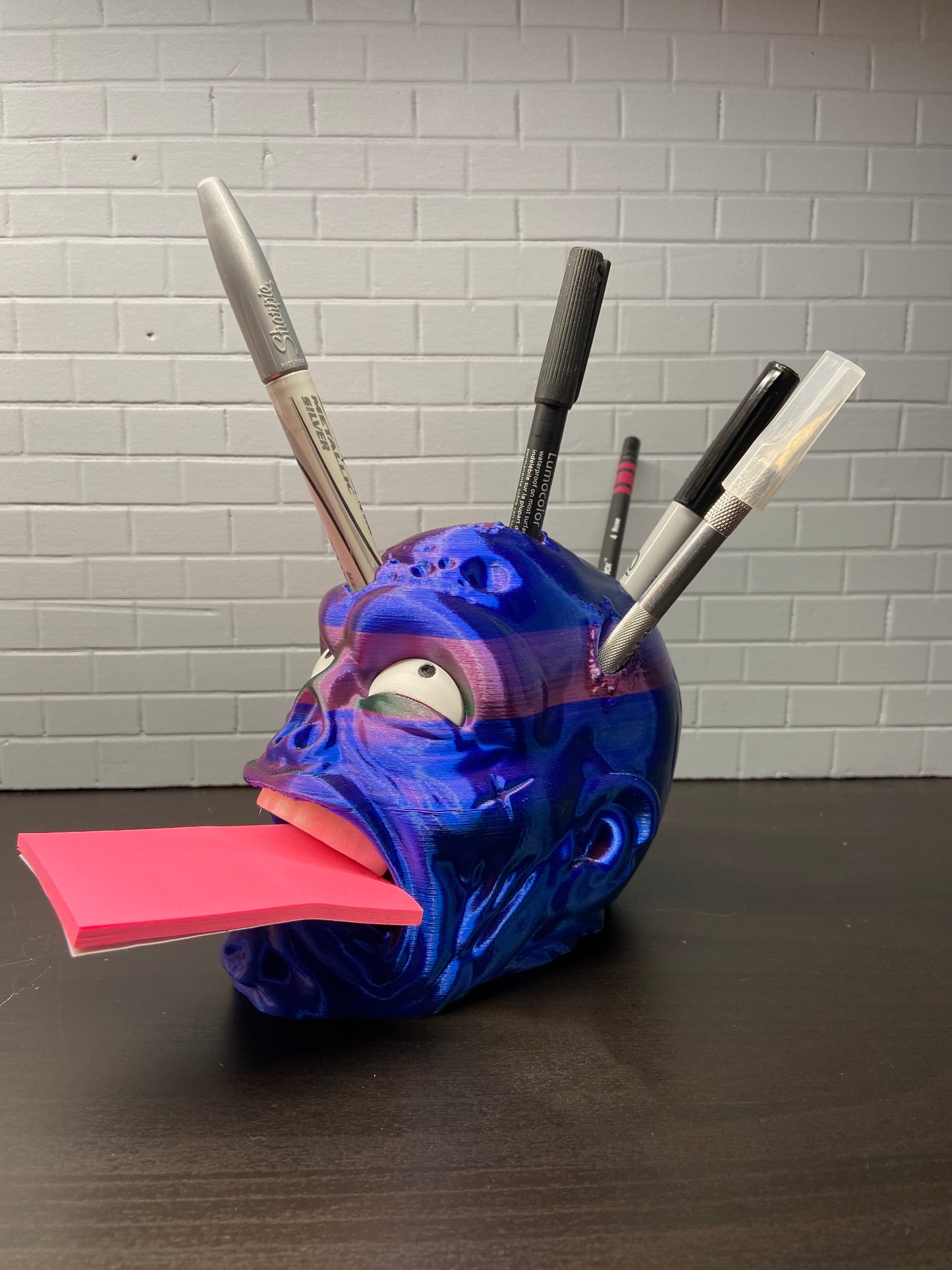 Zombie Head Desk Pen Organizer
