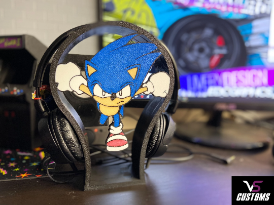 Sonic gaming Headphone Stand Desk Organizer Twitch Streamer COD
