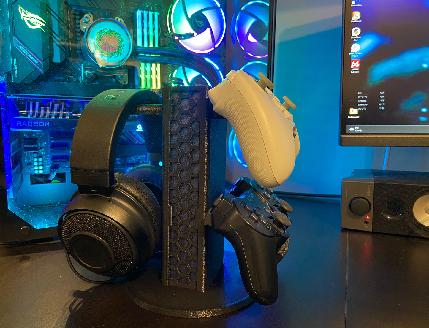 Headphone Stand and Gaming Controller Holder Desk Organizer