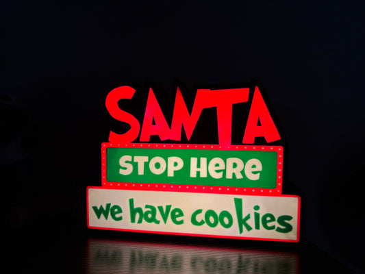 Santa Stop Here We Have Cookies Light Box