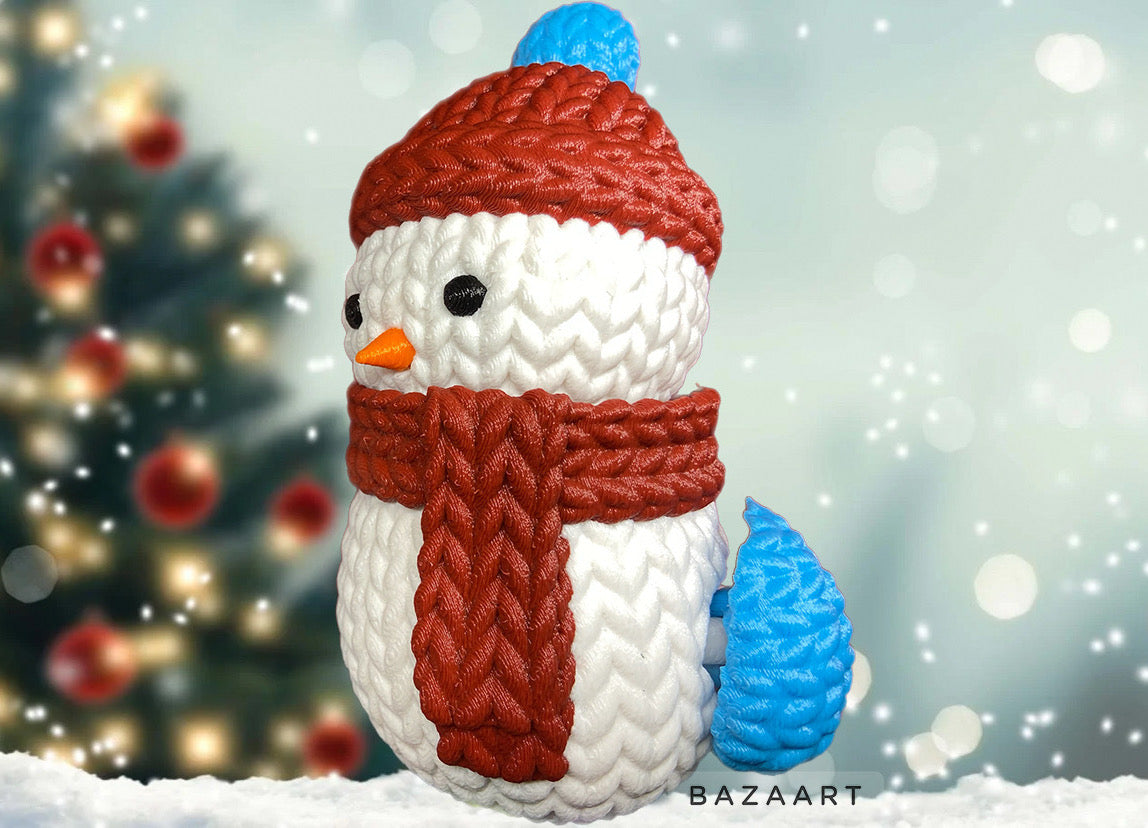 Knitted Flexi Snowmen fidget Toys